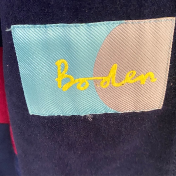 Boden Velvet Velour Navy Blue Long Winter Coat 18 - Picture 3 of 8